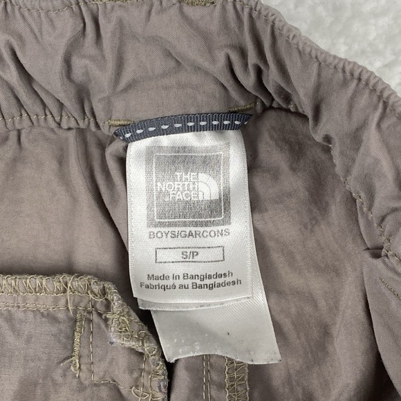 NORTH FACE Cargo Shorts Boys Small Gray Elastic Waist Outdoor Hiking Fishing TNF - Picture 2 of 10
